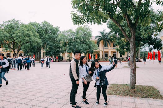 law school campus with students