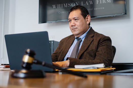 attorney in courtroom